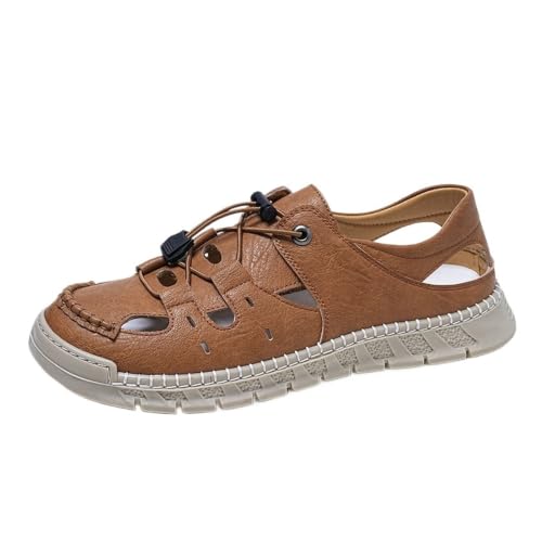 Sandalias de piel de hombre transpirables que evitan los golpes