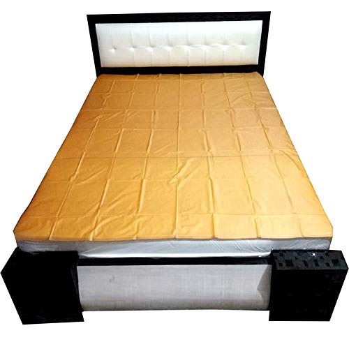 Soild PVC Yellow Bed Sheet Self Design-image-16