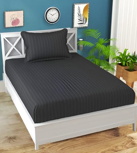Image of 220 Cotton Feel 1 Single Bedsheet with 1 Pillow Cover (90X60 Inch) Grey