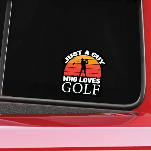 Image of Funny Golf Stickers - 5 Inch Waterproof Vinyl Decals - Choose from 10 Humorous Designs - Perfect for Cars, Golf Carts, Laptops, Windows, Bumpers & More (Loves Golf)