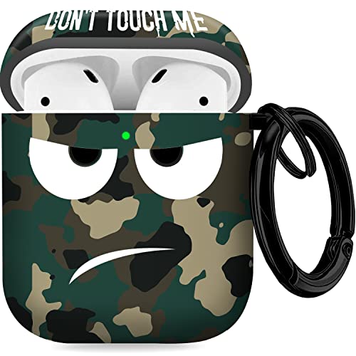 Image of for Airpods Case, Don't Touch Me for Airpods Cover with Keychain Soft Cute Shockproof Cover for Women Men Compatible with for Airpods 2 /1 Charging Case,Green