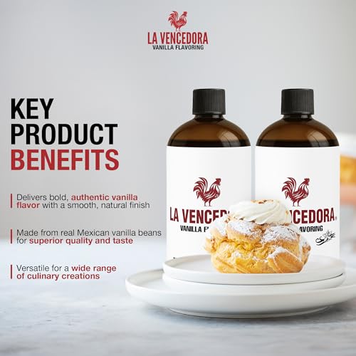 La Vencedora Mexican Vanilla Extract 2 Pack – 32oz – Traditional Vanilla Flavoring for Baking, Cooking & Desserts – Vegan, Glutten Free, Natural Process, Made in Mexico