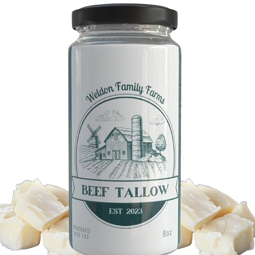 Beef Tallow for Cooking – Jar of Rendered Beef Fat – Traditional Cooking Fat ...