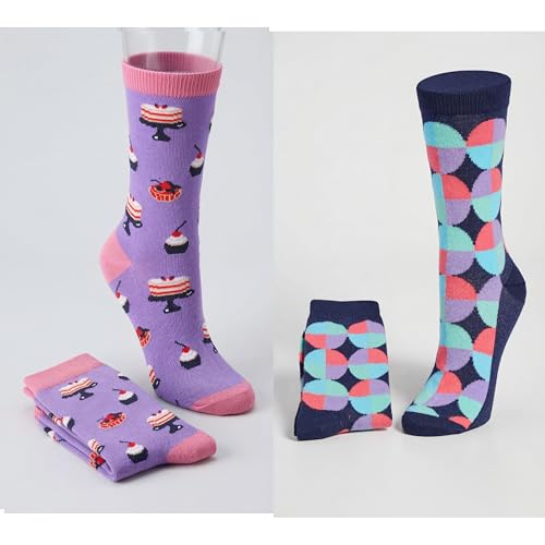 Image of Tipi Toe Women's Fun Patterned Dress Socks, 12-Pack Lightweight Colorful Crew Socks, Casual Novelty Assorted Designs