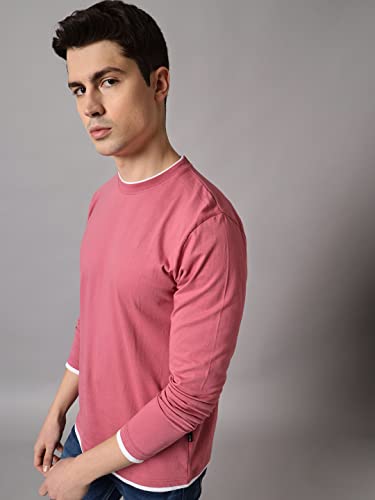 Image of The Dry STATEMen's Full Sleeve Basic Fit T-Shirt with Contrast Tipping Details Neck