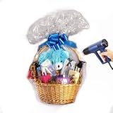 Gift Basket Clear Shrink Wrap Bag, 24 X 30 Inch, with Pull Bow
