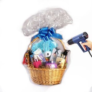 Gift Basket Clear Shrink Wrap Bag, 24 X 30 Inch, with Pull Bow