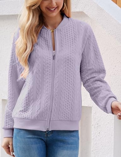 Image of WROLEM Zip Up Sweatshirts for Women Casual Outfits Cardigan Outerwear Trendy Winter Jackets Coat