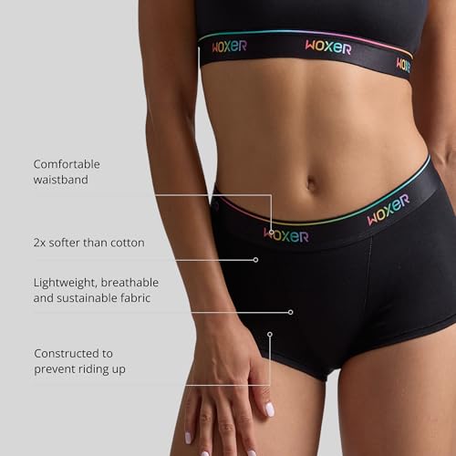 Woxer Womens Boxer Briefs Underwear, Bold Ultra Short Boyshorts Panties Soft Anti-Chafing, No Roll Inseam3