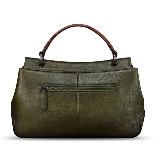 Image of Genuine Leather Handbag Satchel for Women Retro Leather Crossbody Bag Pouch Vintage Ladies Handbag Purse