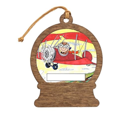 PrintedPerfection.com Personalized Pilot - Male Wooden Snow Globe Shaped Christmas Ornament