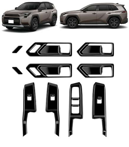 ZayCraye �V�^ ���u4 RAV4 XA60 6��� 60�n �ɓK�� 2025�N12���`���s �h�A�E�B���h�E�{�^���t���[��& �C���i�[ �h�A�n���h���J�o�[ 10PCS �E�B���h�E�X�C�b�`�p�l��+�����h�A�{�E���J�o�[���E�Z�b�g�Z�b�g ���� �J�X�^�� �A