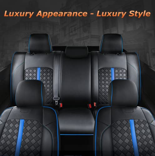 Image of Carlimeki Leather Seat Covers Custom Fit for Tacoma Gen 3rd (2016-2023) | For Double & Crew Cab only - Fits SR, SR5, Limited, TRD Pro, TRD Sport, TRD Off-Road, Trail Special Edition - Fully Covered