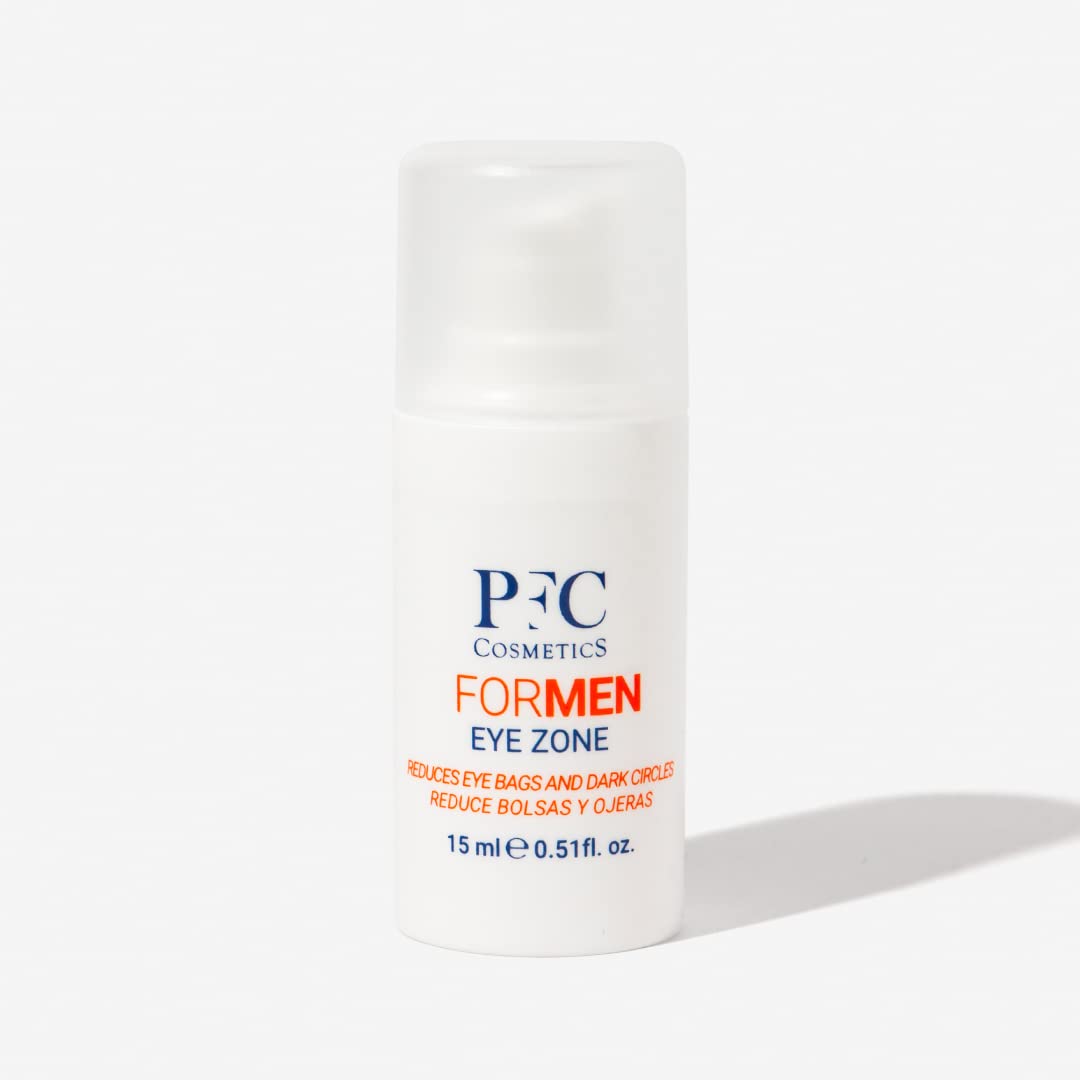 PFC Cosmetics Men - Contorno de Ojos Antiedad Antiarrugas Hidratante Rejuveecedor para Hombre Eye Zone Disminuye bolsas y ojeras con Aloe Vera, Ácido Hialurónico, Vitamina C, Complex, Cafeina