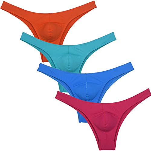 Men's Smooth Bikini Briefs Underwear Low Rise Cheeky Briefs Hipster Panties