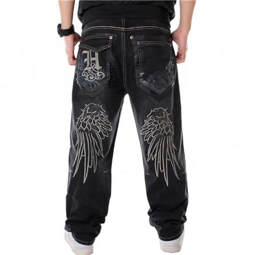 Men's Baggy Jeans Hip Hop Loose fit 90s Vintage Cargo Denim Pants Dance Skateboard Wide Leg Jeans Pants