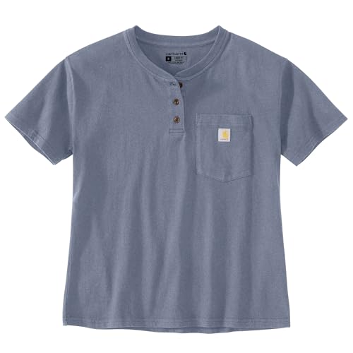 Image of Carhartt Women's 106813 Women's Loose Fit Short-Sleeve Heavyweight Henley T-Shi