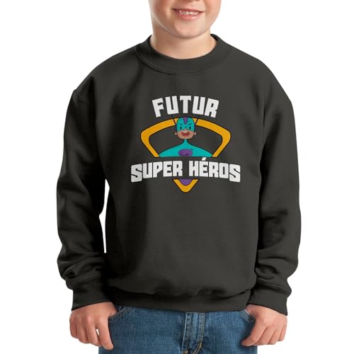 Sweatshirt enfant superhéros pull coton résistant lavages