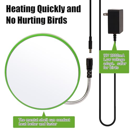 Image of Bird Heater for Cage,Thermostatical Bird Warmer with Mirror to Snuggle up 12V Bird Cage Heating Plate for Cockatiel,Parakeets,Parrots,African Grays