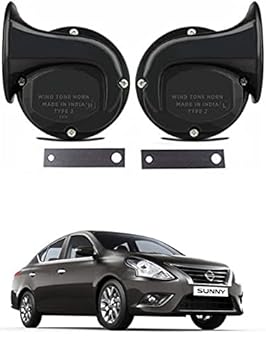 AYW Universal Windtone Jalwa Horn (2 and 4 wheelers), Black color, Heavy plastic body, Set of 2, 12V voltage For Sunny Universal For All Models
