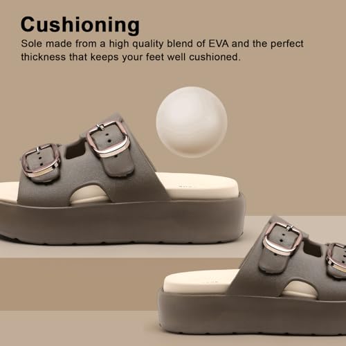 Image of RADIANCE Women Buckle Sandals with Super Soft Insole | Ergonomic Footbed | Lightweight | Skin-Friendly | Cushioned Sole | Trusted by Doctors l Latest, Stylish and Trendy Slip-Ons for Girls and Ladies