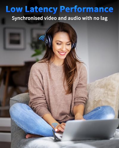 ZEXMTE 5.4 USB Bluetooth Adapter for PC, Plug & Play Bluetooth Transmitter & Reciver, EDR & BLE, High Gain Antenna, 590FT / 180M Long Range for PC Windows 11/10/8