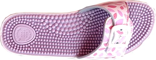 EKO FIT - Sandale de Maison Femme avec Semelle de Massage à Picots – Stimule la Circulation – Confort Optimal – Une Boucle Réglable – Antidérapante - FEUILLE ROSE 41 – vue 3