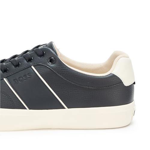 Image of BOSS Men's Aiden Logo Block Leather Low Top Sneakers
