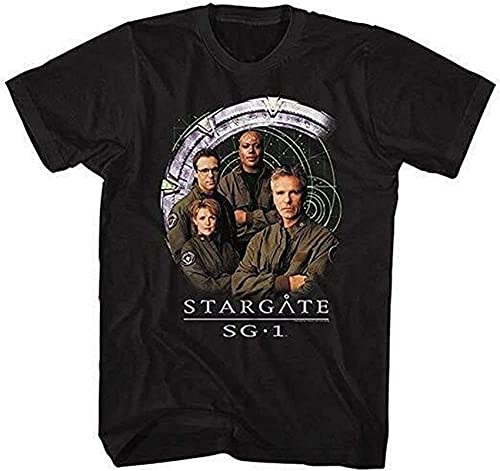 Stargate Sg-1 Team in Gate - Camiseta para hombre, diseño divertido, Negro, XL