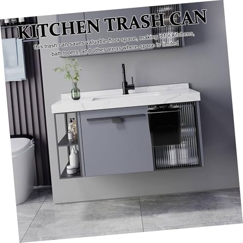 Caneca de basura rectangular de plástico con doble compartimento negro miniatura 7