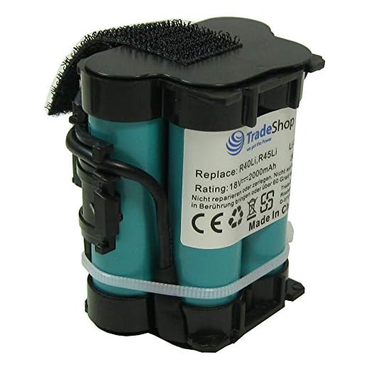 Trade-Shop premium Li-Ion batteri 18 V/2000 mAh för Gardena Slangrobotar R38Li R50Li R75li R40Li R45Li R70Li R80Li R80 LI 124562 Flymo Robotic Lawnmower 1200R Husqvarna Automower 105 305 308 308x