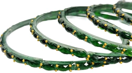 Image of JPS Plain and Glossy Finished Raindrop Glass Bangles Set for Women & Girls | Traditional Ethnic Chudi for Wedding, Party & Regular- Set of 12 Pcs of One Colour | Wedding Special