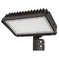 Xbuyee 150W LED Flood Light with Dusk-to-Dawn Photocell, 130lm/W 5000K Daylight 100-277V IP65 Waterproof, 150W-100W-75W Adjustable, LED Parking Lot Light with Slip Fitter Mount, ETL