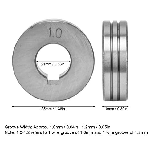 10Pcs Welder Wire Feed Roller 1.0 1.2mm Groove for ZK Welding Machine, High Strength Bearing Steel Material, Stable Performance, Long Service Life, for Electronic Appliances,