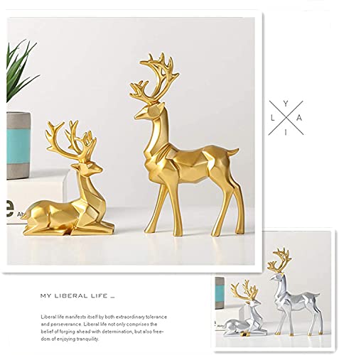 Estatuas de Reno Origami Nordic de Resina, Par miniatura 3
