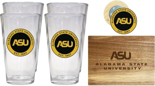 Set oficial Alabama State University con 4 vasos y tabla