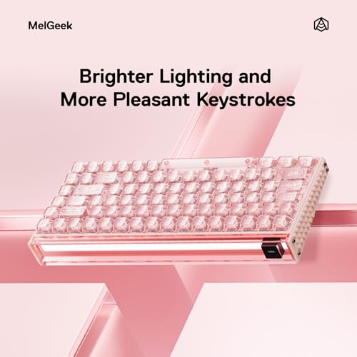 Image of MelGeek MADE84 Ultra+ Wired Gaming Keyboard, Magnetic Keyboard with Hall Effect, 75% Compact Rapid Trigger, Hot-Swappable, RGB Snap Tap & Adjustable Actuation, HIVE Custom, Aluminum Case-Jelly Pink