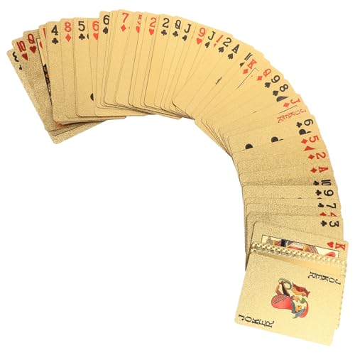 SOIMISS Goldfolie Pokerkarten mit Golddrachen Design Wasserdichtes Tragbares für Party und Familienunterhaltung Langlebig und Komfortabel als Geschenk