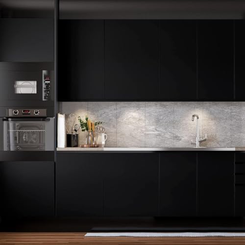 Image of WISDOM Glossy & Matte Vinyl Wallpaper Peel & Stick Self Adhesive Vinyl Wallpaper for Kitchen Cabinet Furniture Countertop (24x82 Inch, Black Matte)