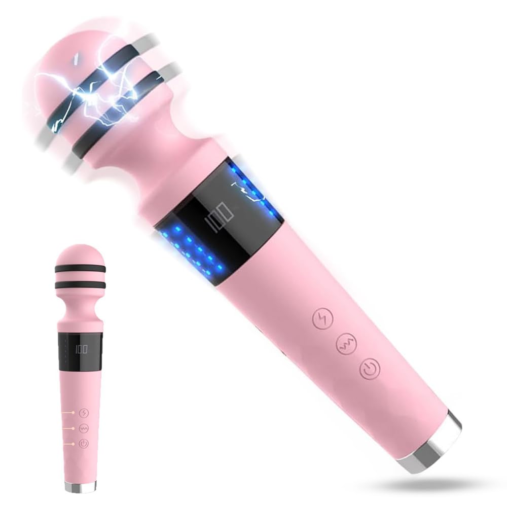Kuaecr Elektro Shock Massagestab Handvibrator Realistischer G-Punkt Massage Vibratoren mit 10 Vibration & 5 Elektroschocker-Modi E-stim Klitoris Stimulator Wasserdicht Sexspielzeug für Frau Paare