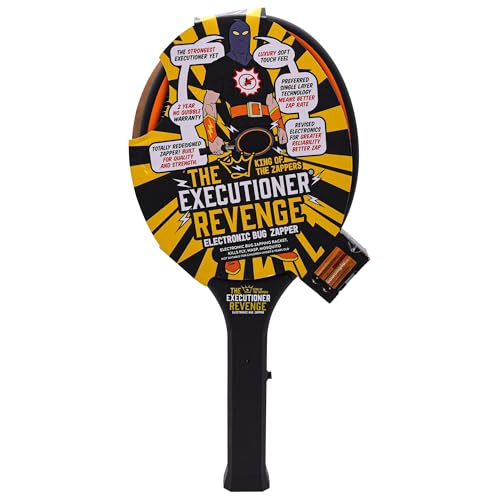 The Executioner Revenge Electric Bug Zapper Fly Swatter Wasp Mosquito Bug Insect Killer Single Layer Racket Efficient Zapping Indoor Outdoor Soft Touch Handle (The Executioner Revenge)