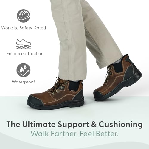 Orthofeet Men's Orthopedic Hands-Free Slip On Work Boots Graphite2