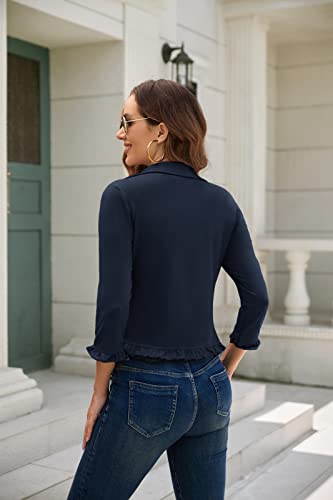 Image of GRACE KARIN Women 3 /4 Sleeve Cropped Blazer Jacket