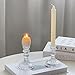 Glass Candlestick Holders Set of 6, Taper Candle Holder for Wedding Festival Christmas Party Valentine's Decor, Table Centerpieces