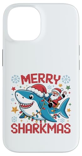 Merry Sharkmas AO[Z[^[ T^ CfBO V[N Cgt X}zP[X iPhone 14 p