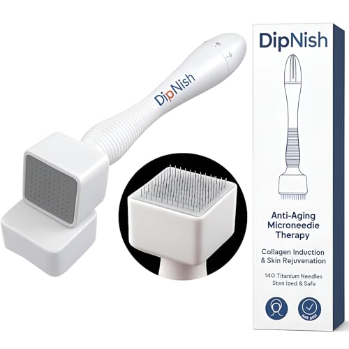 Image of Derma stamp for Hair Regrowth 140 Titanium Adjustable Micro Needle, Facial Derma Roller with microneedling Kit for Face, Skin Repair & Beard Growth, Reusable derma pen