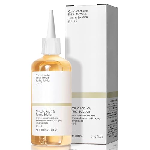 Glycolic Acid,Glycolic Acid Toner,Glycolic Acid for Blemishes,Glykolsäure 7% Toning Solution,Glycolic Acid,Feuchtigkeit Spenden und Stärken Haut, 100ml