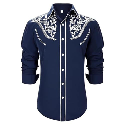 Chemise cowboy homme brodée aux finitions soignées et coupe slim