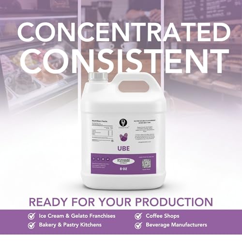 Image of Dolce Flav Ube Purple Flavoring 8 oz - Bulk Ube Purple Extract for Ice Cream Manufacturing, Bakery & Foodservice