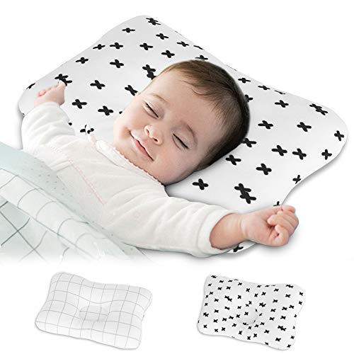 最安値 Jiansu ベビーまくら 2枚 セット向き癖防止枕 絶壁頭 斜頭 変形 猫背 寝姿を矯 正 頭の形が良くなる 男女兼用 汗とり 快眠 低反発ピロー 綿100 無添加 寝ハゲ対策 通気まくらの価格比較